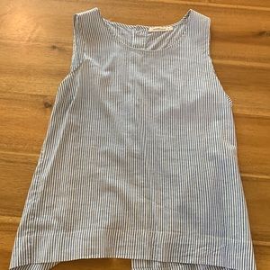 Marine Layer Striped Blue White Button Up Open Back Tank Size S